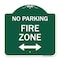 Signmission Fire Lane W/ Bidirectional Arrow, Green & White Aluminum Sign, 18" x 18", GW-1818-23990 A-DES-GW-1818-23990 - alternate 1